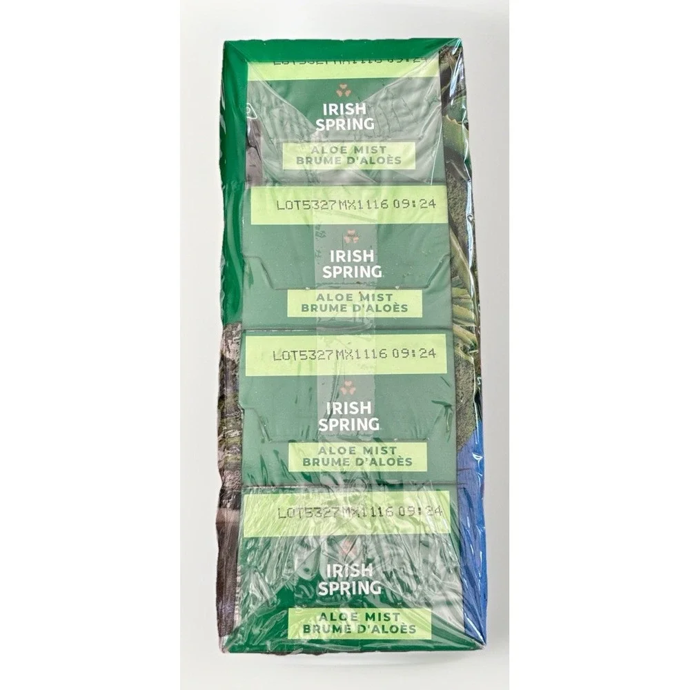 8 Pack Irish Spring Aloe Mist Bar Soap Deodorant Soap 3.7 oz Bars